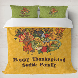 Happy Thanksgiving Duvet Cover Set - King (Personalized)