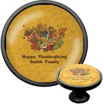 Happy Thanksgiving Cabinet Knob (Black) (Personalized)