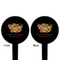 Happy Thanksgiving Black Plastic 4" Food Pick - Round - Double Sided - Front & Back