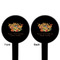 Happy Thanksgiving Black Plastic 6" Food Pick - Round - Double Sided - Front & Back