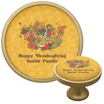 Happy Thanksgiving Cabinet Knob - Gold (Personalized)