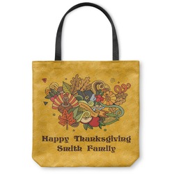 Happy Thanksgiving Canvas Tote Bag - Small - 13"x13" (Personalized)