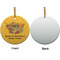 Happy Thanksgiving Ceramic Flat Ornament - Circle Front & Back (APPROVAL)