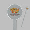 Happy Thanksgiving Clear Plastic 7" Stir Stick - Round - Closeup