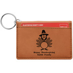 Happy Thanksgiving Leatherette Keychain ID Holder - Double Sided (Personalized)