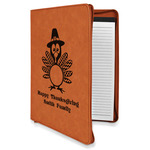 Happy Thanksgiving Leatherette Zipper Portfolio with Notepad - Single Sided (Personalized)