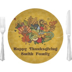 Happy Thanksgiving 10" Glass Lunch / Dinner Plates - Single or Set (Personalized)