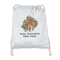Happy Thanksgiving Drawstring Backpack - Sweatshirt Fleece - Single Sided (Personalized)