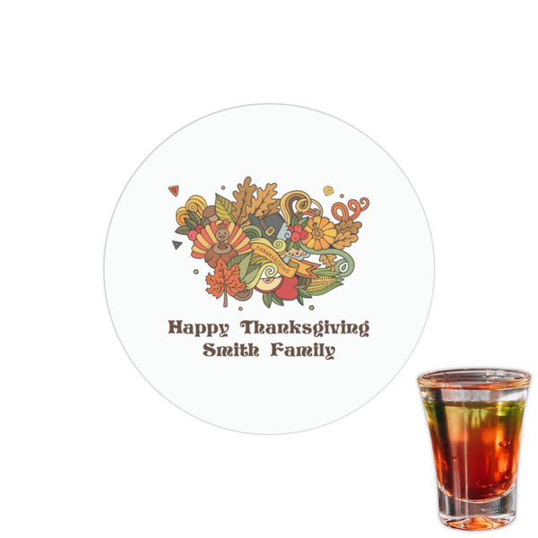 Custom Happy Thanksgiving Printed Drink Topper - 1.5" (Personalized)