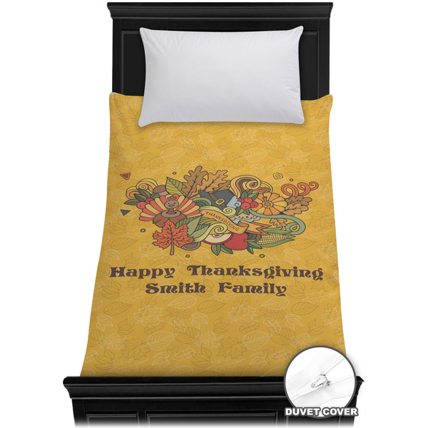 Custom Happy Thanksgiving Duvet Cover - Twin XL (Personalized)