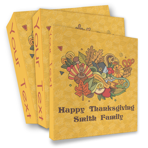 Custom Happy Thanksgiving 3 Ring Binder - Full Wrap (Personalized)