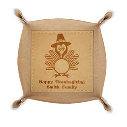 Happy Thanksgiving Genuine Leather Valet Tray (Personalized)