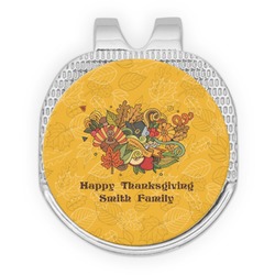 Happy Thanksgiving Golf Ball Marker - Hat Clip - Silver