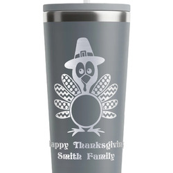 Happy Thanksgiving RTIC Everyday Tumbler with Straw - 28oz - Grey - Double-Sided (Personalized)