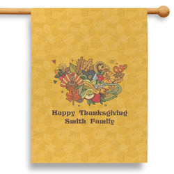 Happy Thanksgiving 28" House Flag - Single Sided (Personalized)
