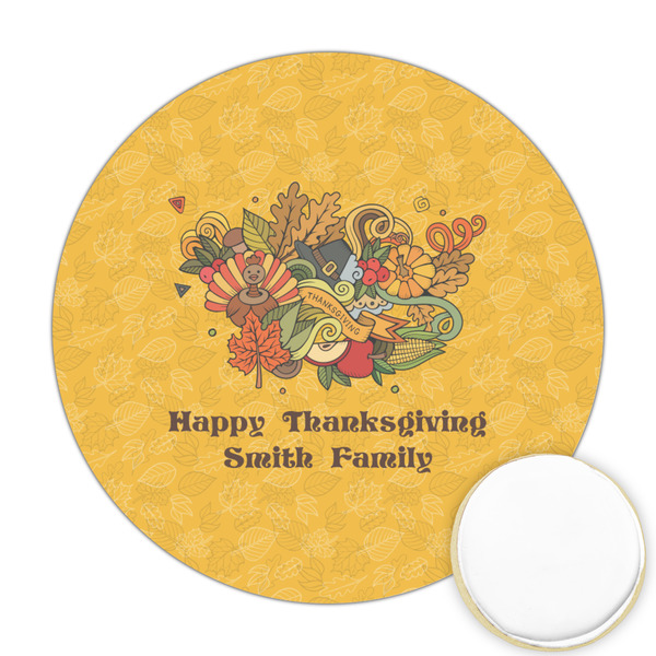 Custom Happy Thanksgiving Printed Cookie Topper - 2.5" (Personalized)