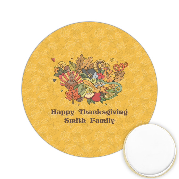 Custom Happy Thanksgiving Printed Cookie Topper - 2.15" (Personalized)