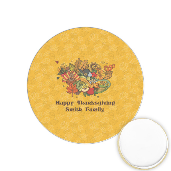 Custom Happy Thanksgiving Printed Cookie Topper - 1.25" (Personalized)