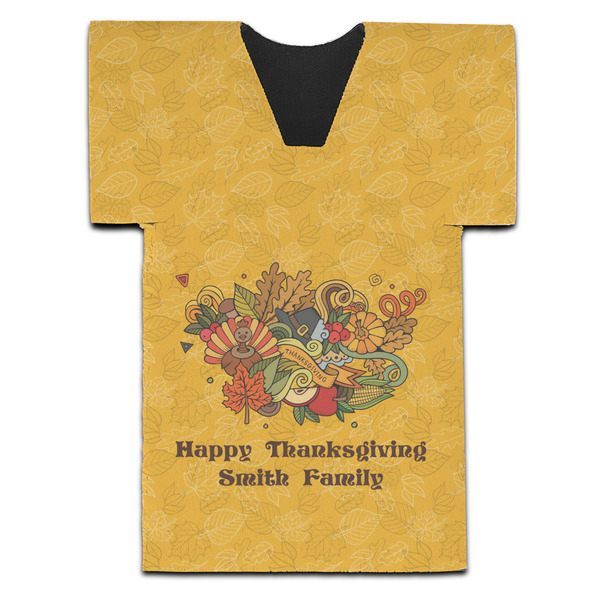 Custom Happy Thanksgiving Jersey Bottle Cooler (Personalized)