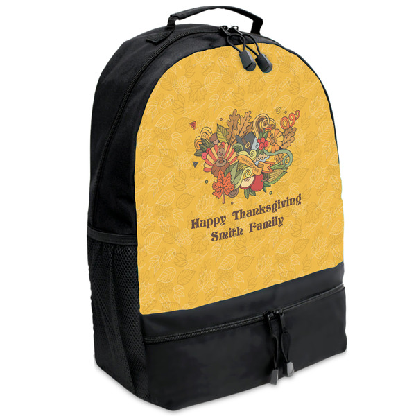 Custom Happy Thanksgiving Backpacks - Black (Personalized)