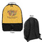 Happy Thanksgiving Large Backpack - Black - Front & Back View