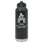 Happy Thanksgiving Water Bottle - Laser Engraved - Front (Personalized)