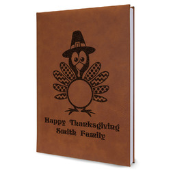 Happy Thanksgiving Leather Sketchbook - Large - Single Sided (Personalized)