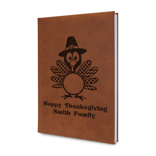 Custom Happy Thanksgiving Leather Sketchbook - Small - Single Sided (Personalized)