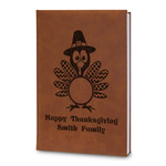 Happy Thanksgiving Leatherette Journal - Large - Double Sided (Personalized)