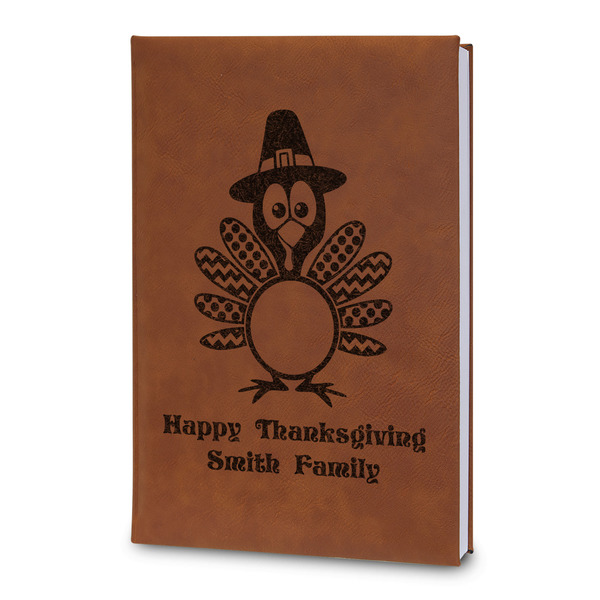 Custom Happy Thanksgiving Leatherette Journal - Large - Double Sided (Personalized)