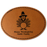 Happy Thanksgiving Faux Leather Iron On Patch - Oval (Personalized)