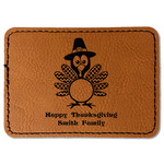 Happy Thanksgiving Faux Leather Iron On Patch - Rectangle (Personalized)