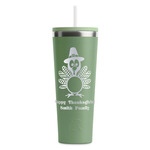 Happy Thanksgiving RTIC Everyday Tumbler with Straw - 28oz - Light Green - Double-Sided (Personalized)