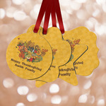 Happy Thanksgiving Metal Ornaments - Double Sided w/ Name or Text