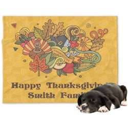 Happy Thanksgiving Dog Blanket - Large (Personalized)