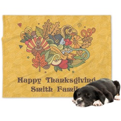 Happy Thanksgiving Dog Blanket - Regular (Personalized)