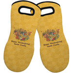 Happy Thanksgiving Neoprene Oven Mitts - Set of 2 w/ Name or Text