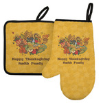 Happy Thanksgiving Left Oven Mitt & Pot Holder Set w/ Name or Text