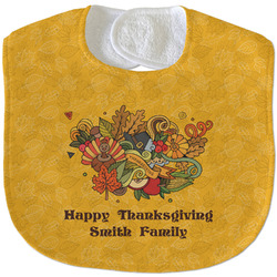 Happy Thanksgiving Velour Baby Bib w/ Name or Text