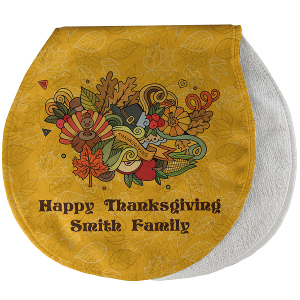 Custom Happy Thanksgiving Burp Pad - Velour w/ Name or Text