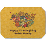 Happy Thanksgiving Dining Table Mat - Octagon (Single-Sided) w/ Name or Text