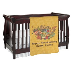 Happy Thanksgiving Baby Blanket (Single Sided) (Personalized)