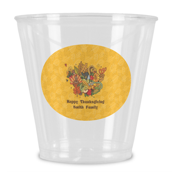 Custom Happy Thanksgiving Plastic Shot Glass (Personalized)