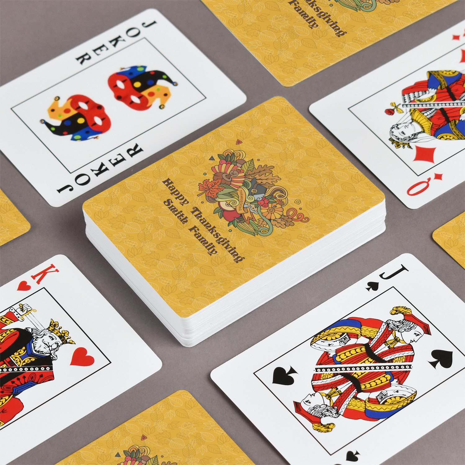 These stylish logo playing cards will look great this Thanksgiving when you're  gathered around the table for a friendly game with friends…