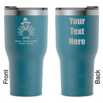 Happy Thanksgiving RTIC Tumbler - Dark Teal - Laser Engraved - Double-Sided (Personalized)