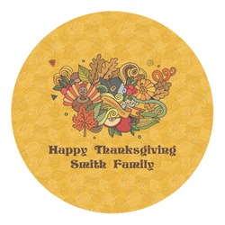 Happy Thanksgiving Round Decal - XLarge (Personalized)