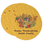 Happy Thanksgiving Round Paper Coasters w/ Name or Text