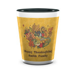 Happy Thanksgiving Ceramic Shot Glass - 1.5 oz - Two Tone - Single (Personalized)