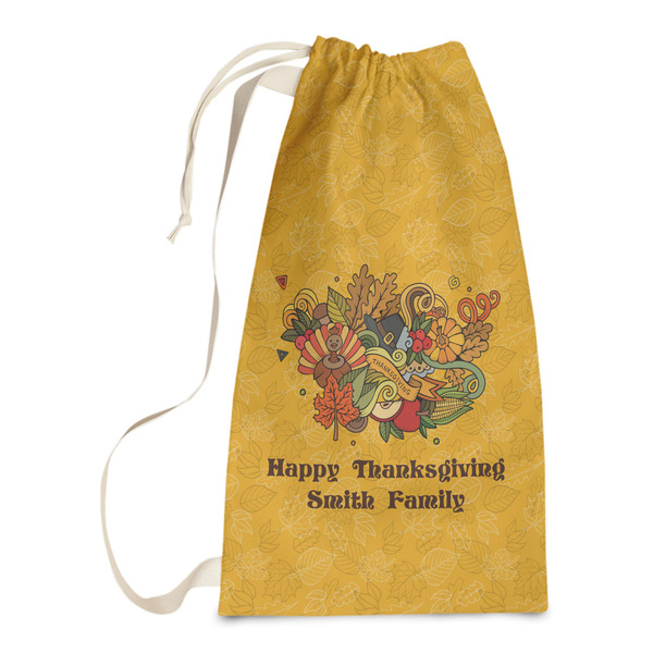 Custom Happy Thanksgiving Laundry Bags - Small (Personalized)