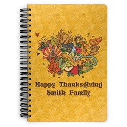 Happy Thanksgiving Spiral Notebook - 7x10 w/ Name or Text